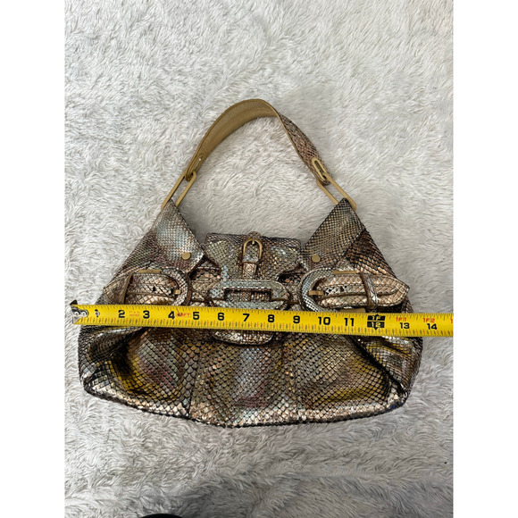 Jimmy Choo Python Tulita Shoulder Bag Metallic Gold/Silver (USA Customers Only) - Picture 10 of 12